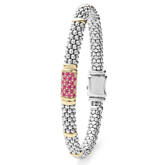 Signature Caviar Pink Sapphire Caviar Bracelet 6mm LAGOS Bracelets