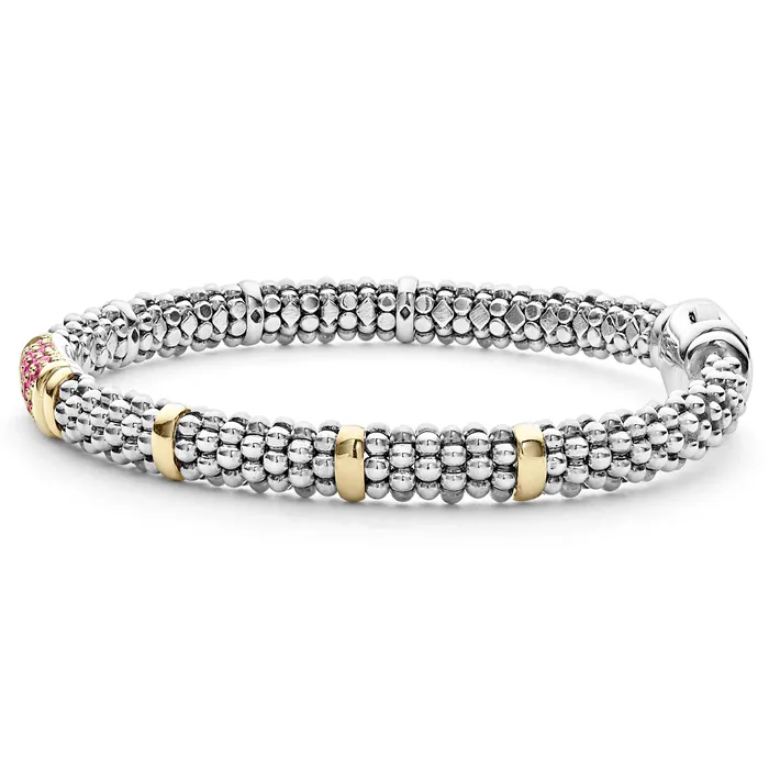 Signature Caviar Pink Sapphire Caviar Bracelet 6mm LAGOS Bracelets