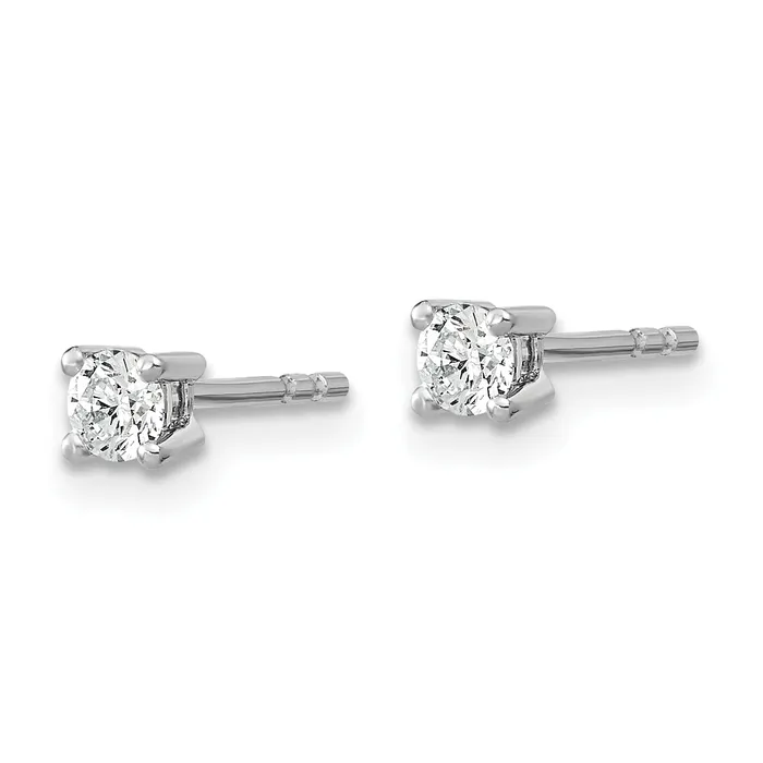 14k White Gold 110 ctw Lab Grown Diamond VSSI G Round 4 Prong Heavy Wt Stud Earrings Goldia Earrings