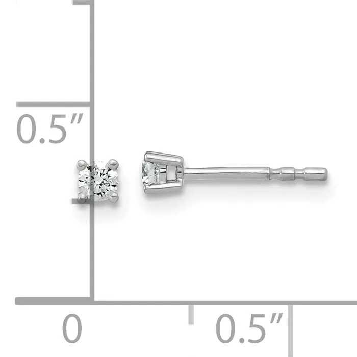 14k White Gold 110 ctw Lab Grown Diamond VSSI G Round 4 Prong Heavy Wt Stud Earrings Goldia Earrings