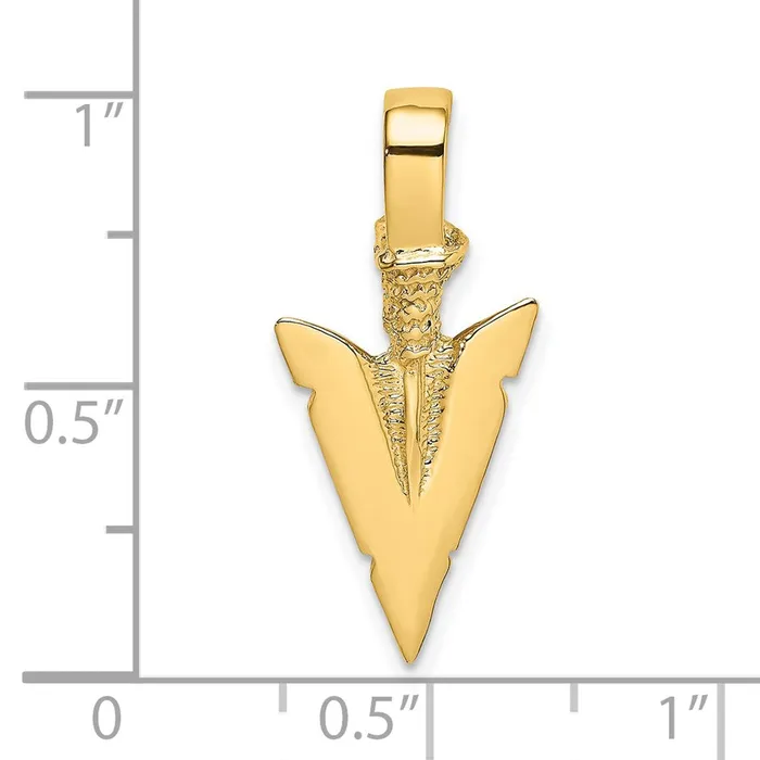 Goldia Charm Necklaces 14k Yellow Gold 3D Arrowhead Charm