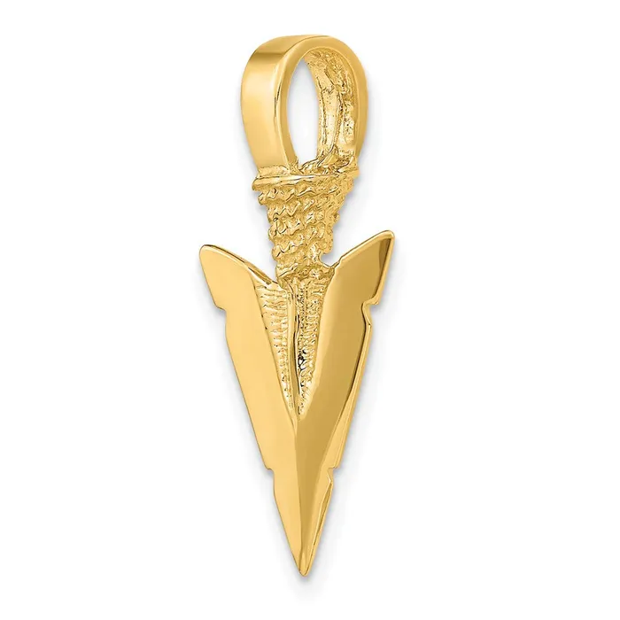 Goldia Charm Necklaces 14k Yellow Gold 3D Arrowhead Charm