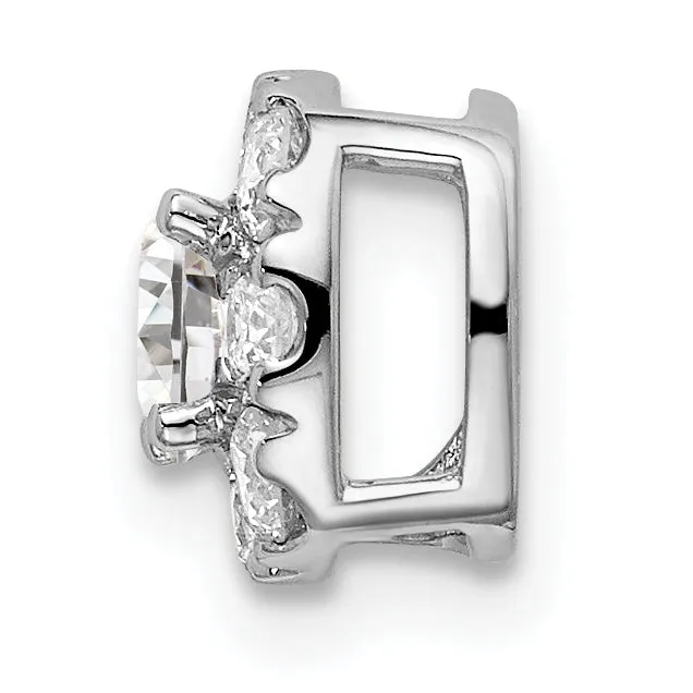 Goldia Necklaces 14k White Gold 12 Ct Lab Grown Diamond VSSI G Cushion Halo Chain Slide Pendant