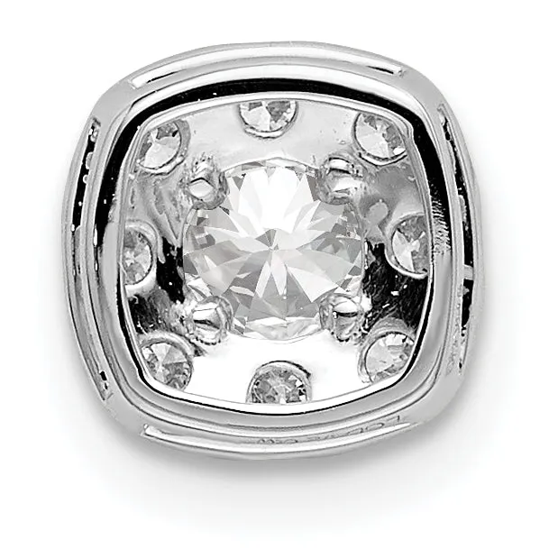 Goldia Necklaces 14k White Gold 12 Ct Lab Grown Diamond VSSI G Cushion Halo Chain Slide Pendant