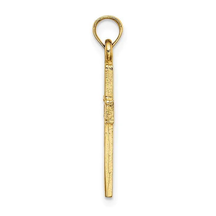 14K Polished and CutOut Cross Charm TreasureFineJewelers Charm Necklaces