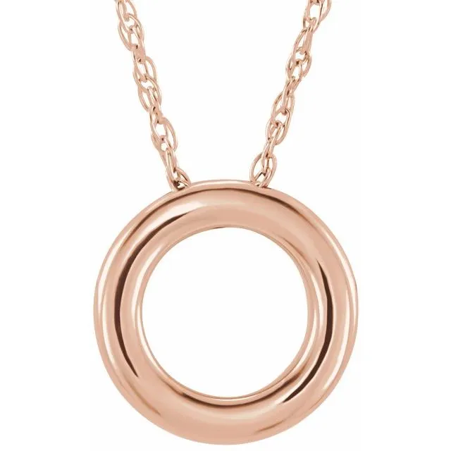 14K Rose 13 mm Circle 18 Necklace TreasureFineJewelers Necklaces