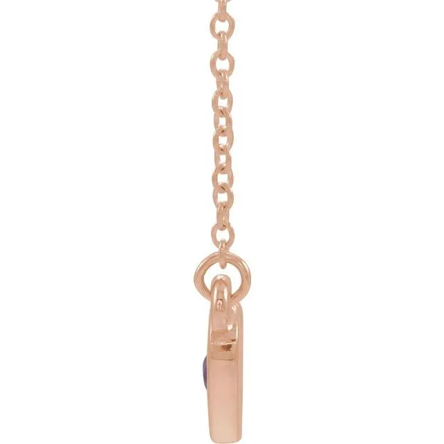 14K Rose Amethyst Heart 16 Necklace TreasureFineJewelers Necklaces