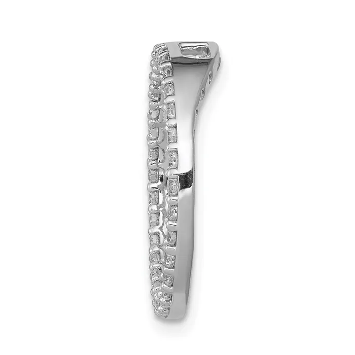 14k White Gold 12ct Diamond Circle Chain Slide TreasureFineJewelers Necklaces