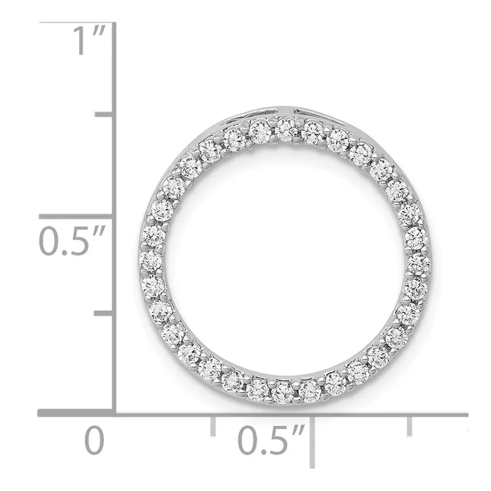 14k White Gold 12ct Diamond Circle Chain Slide TreasureFineJewelers Necklaces