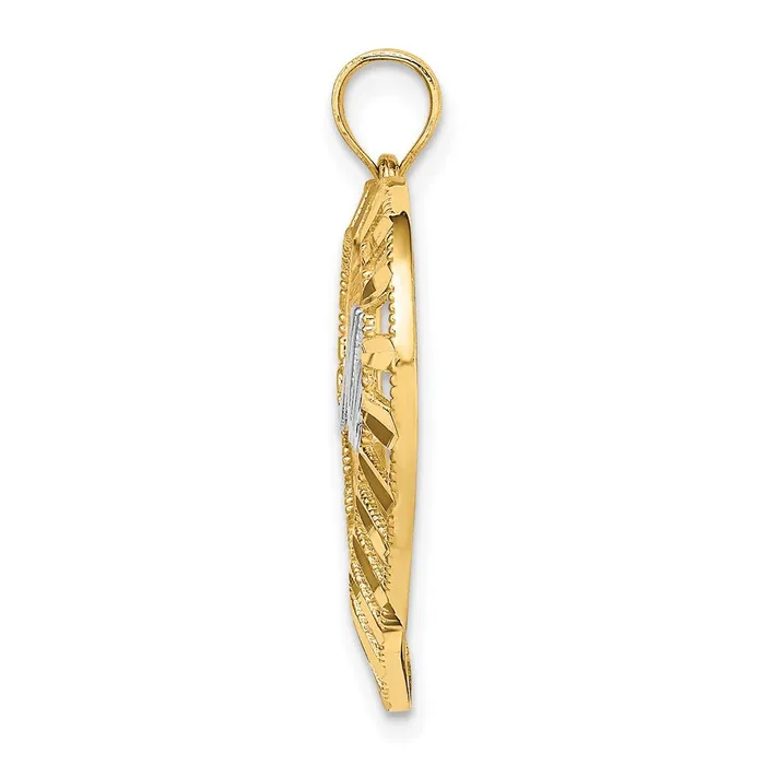 Charm Necklaces 14k wRhodium MADRE in Heart Charm TreasureFineJewelers
