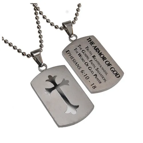 EPHESIANS 61018 Shield Cross Armor Of God Necklace with Bible Verse Stainless Steel North Arrow Shop Necklaces EPHESIANS 61018 Shield Cross Armor Of God Necklace with Bible Verse Stainless Steel North Arrow Shop Necklaces