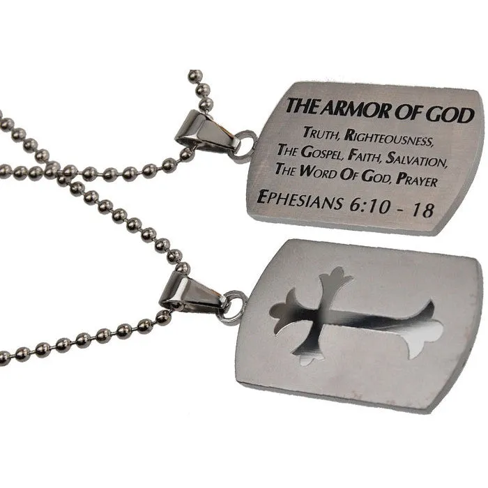 EPHESIANS 61018 Shield Cross Armor Of God Necklace with Bible Verse Stainless Steel North Arrow Shop Necklaces EPHESIANS 61018 Shield Cross Armor Of God Necklace with Bible Verse Stainless Steel North Arrow Shop Necklaces