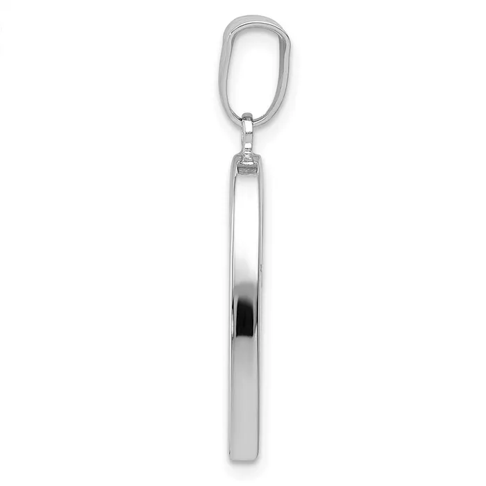 Necklaces 14k White Gold Polished Hollow Heart Pendant TreasureFineJewelers