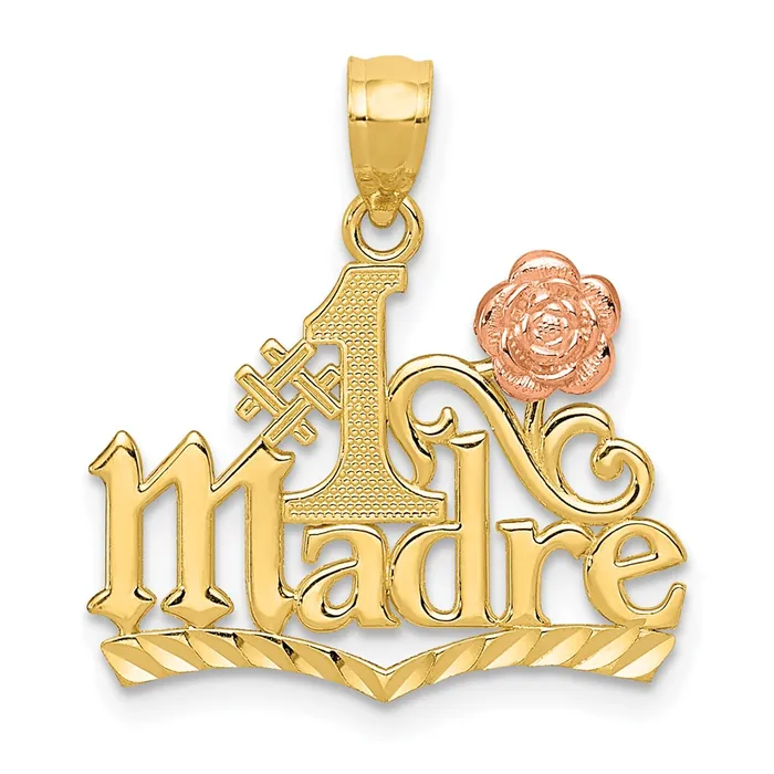 Necklaces 14k Yellow and Rose Gold 1 MADRE Pendant TreasureFineJewelers