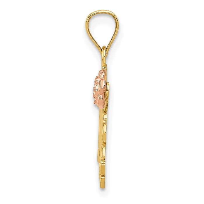Necklaces 14k Yellow and Rose Gold 1 MADRE Pendant TreasureFineJewelers