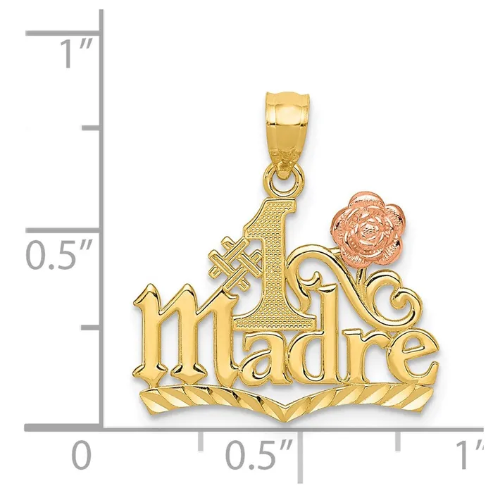 Necklaces 14k Yellow and Rose Gold 1 MADRE Pendant TreasureFineJewelers