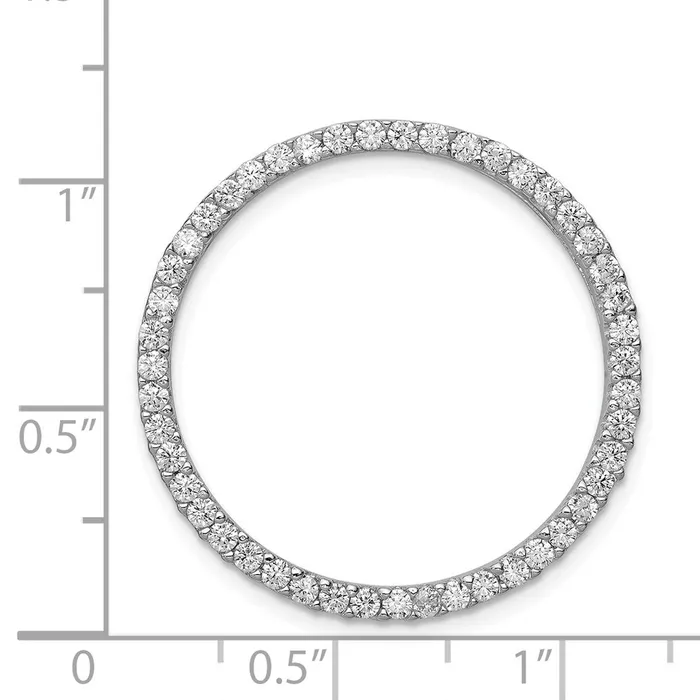 Necklaces Sterling Silver RhodiumplatedCZ Chain Slide Pendant TreasureFineJewelers