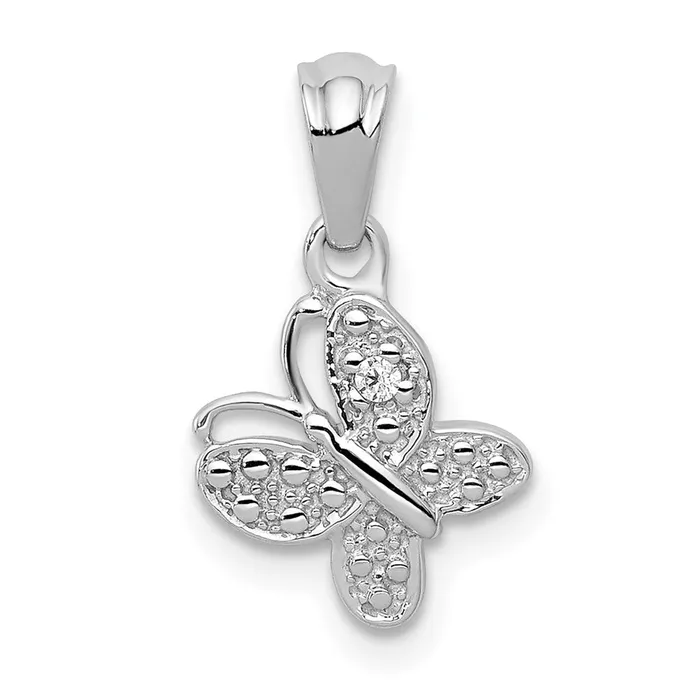 Necklaces TreasureFineJewelers 14k White Gold 01ct Diamond Butterfly Pendant Necklaces TreasureFineJewelers 14k White Gold 01ct Diamond Butterfly Pendant