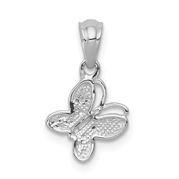 Necklaces TreasureFineJewelers 14k White Gold 01ct Diamond Butterfly Pendant