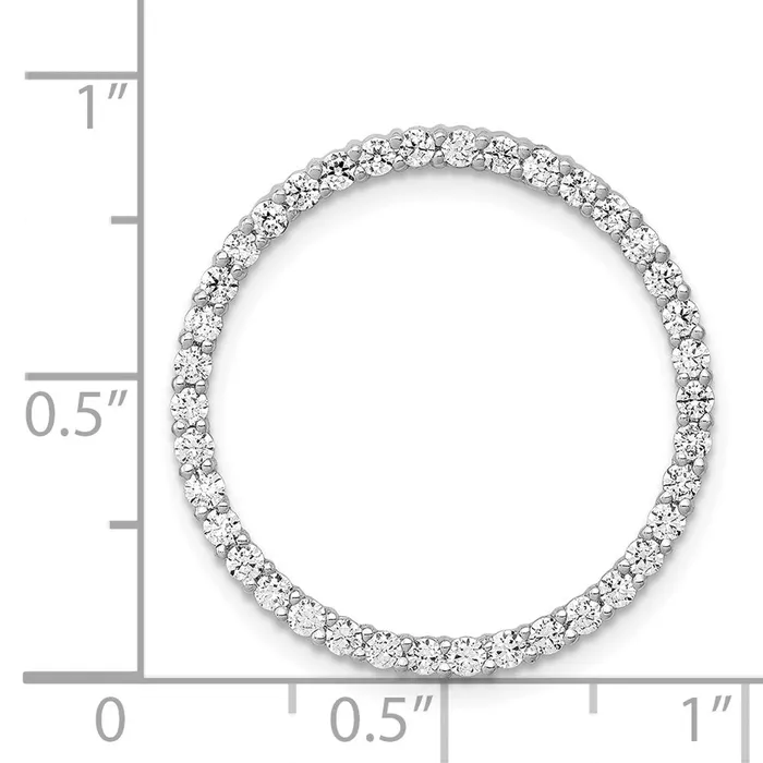 Necklaces TreasureFineJewelers 14k White Gold 34ct Diamond Circle Chain Slide