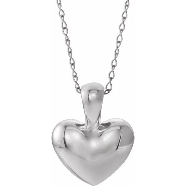 Sterling Silver Youth Heart 15 Necklace TreasureFineJewelers Necklaces