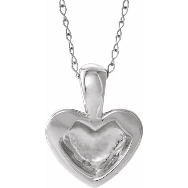 Sterling Silver Youth Heart 15 Necklace TreasureFineJewelers Necklaces