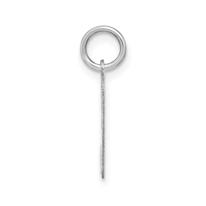 TreasureFineJewelers 14k White Gold Lower case Letter H Initial Charm Charm Necklaces