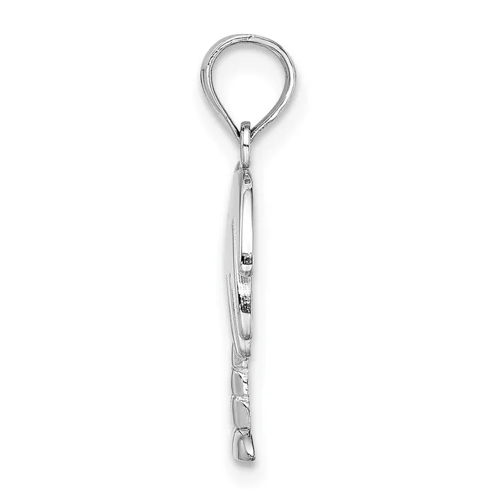 TreasureFineJewelers Charm Necklaces 14K White Gold Charleston Palm Tree Charm