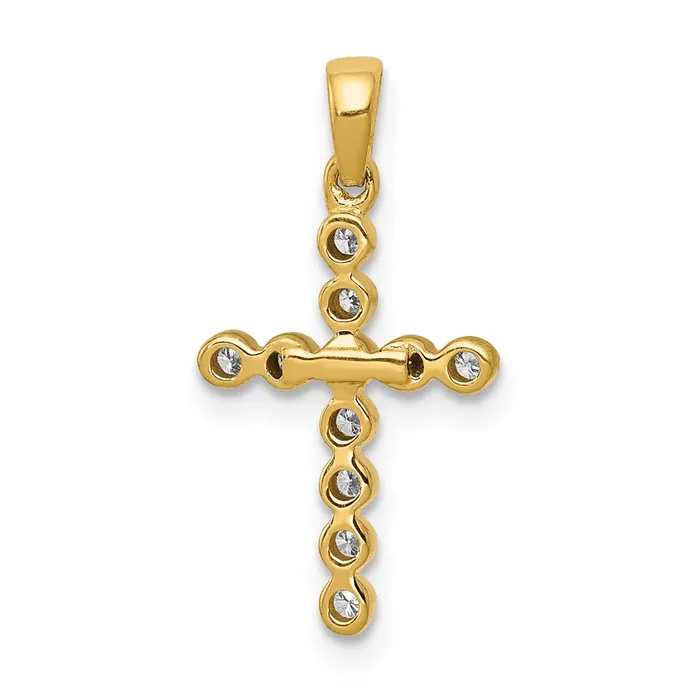 TreasureFineJewelers Necklaces 14k Polished 110ct Diamond Cross Pendant