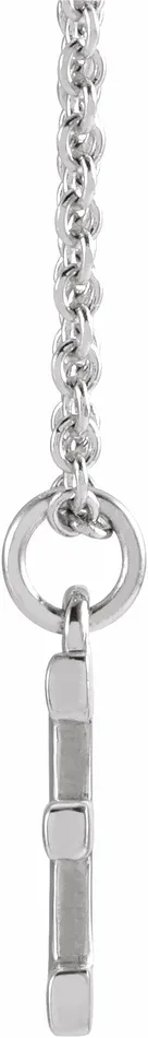 TreasureFineJewelers Necklaces 14K White Gold Initial E Dangle 16 Necklace