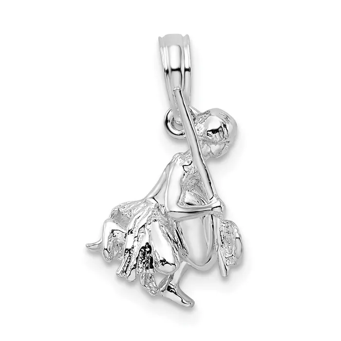 TreasureFineJewelers Necklaces Sterling Silver Polished 3D Island Warrior Pendant TreasureFineJewelers Necklaces Sterling Silver Polished 3D Island Warrior Pendant