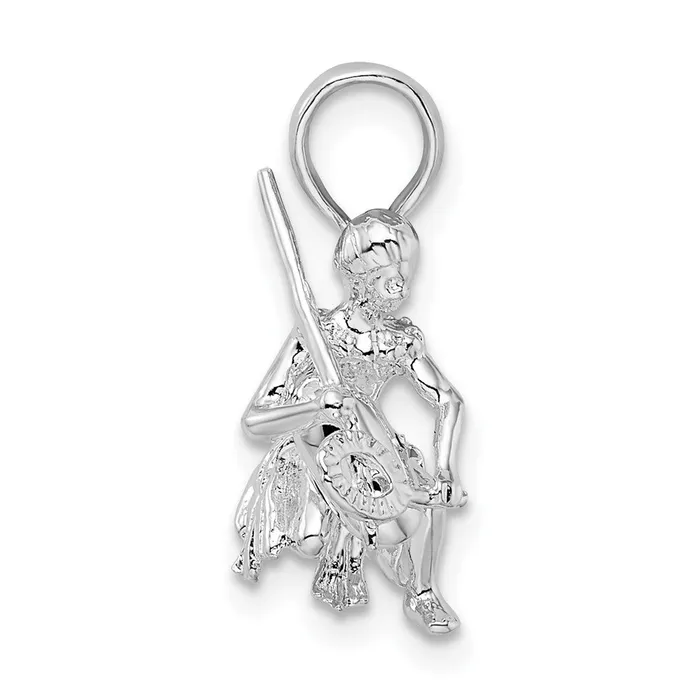 TreasureFineJewelers Necklaces Sterling Silver Polished 3D Island Warrior Pendant