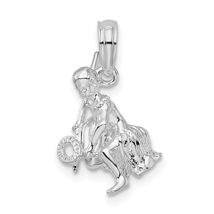 TreasureFineJewelers Necklaces Sterling Silver Polished 3D Island Warrior Pendant