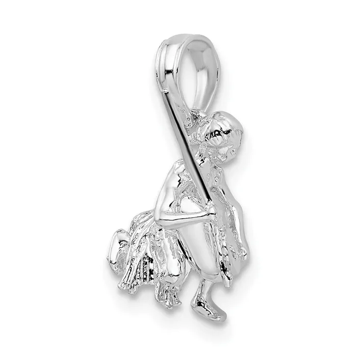 TreasureFineJewelers Necklaces Sterling Silver Polished 3D Island Warrior Pendant