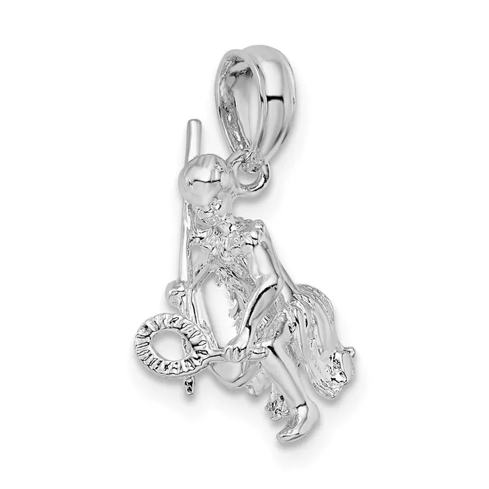 TreasureFineJewelers Necklaces Sterling Silver Polished 3D Island Warrior Pendant