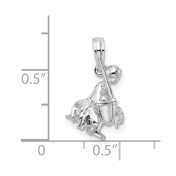 TreasureFineJewelers Necklaces Sterling Silver Polished 3D Island Warrior Pendant