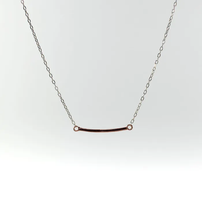 Necklaces Rose Gold Vermeil Mini Curve Necklace Mimi Marge