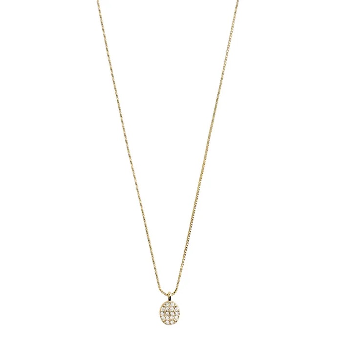 Pilgrim Necklaces Beat Gold Plated Crystal Coin Necklace