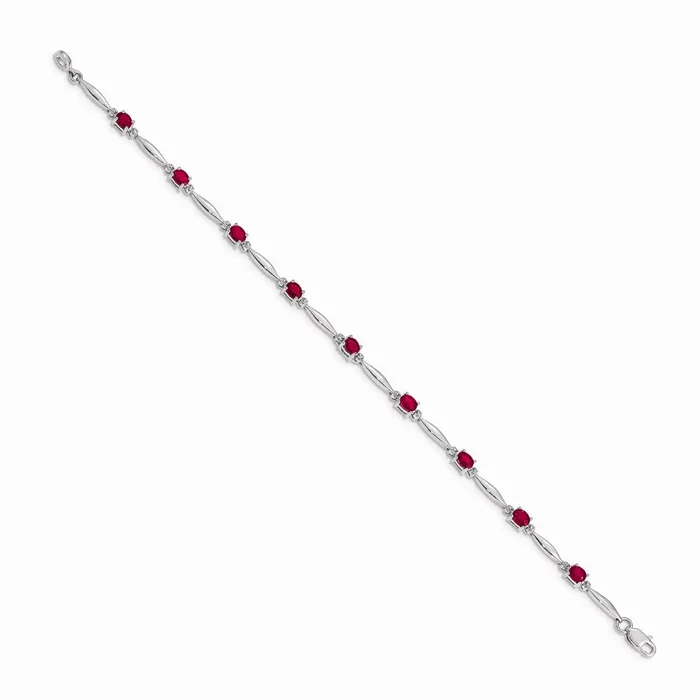14k White Gold Diamond and Composite Ruby BraceletWBCBM4484RU001WA WB Choice Jewelry Bracelets 14k White Gold Diamond and Composite Ruby BraceletWBCBM4484RU001WA WB Choice Jewelry Bracelets