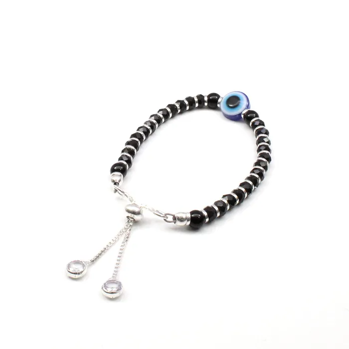 Karizma Jewels Bracelets Beautiful Real Silver Nazariya with Evil Eye Black Blue Eye Baby Bracelet