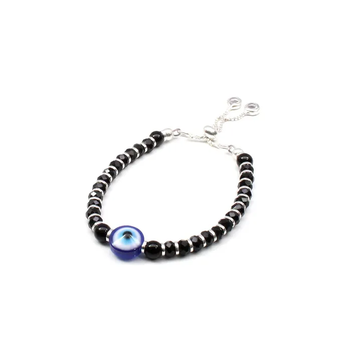 Karizma Jewels Bracelets Beautiful Real Silver Nazariya with Evil Eye Black Blue Eye Baby Bracelet