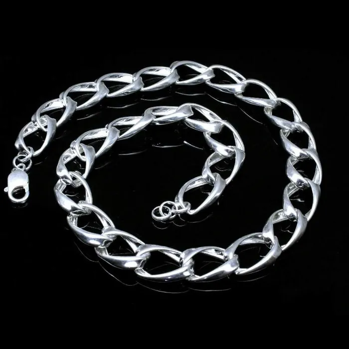 Necklaces Real Silver Link Design Chain 20quot Neck chain Karizma Jewels