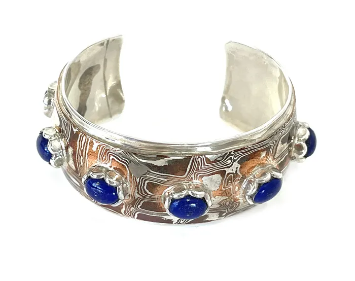 Bracelets Mokume Lapis Bracelet Ben Nighthorse