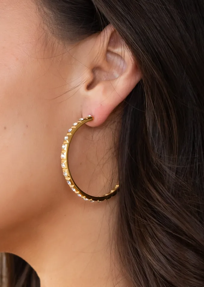 PreStyled Sets panacheaccessories Luxe Gold Rhinestone Hoops PreStyled Sets panacheaccessories Luxe Gold Rhinestone Hoops