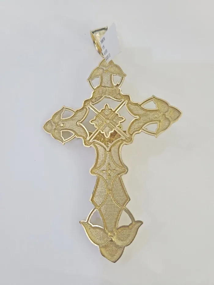 10K Crucifix Cross Pendant 4 Jesus Christ Charm Women Men Yellow Gold Gold and Diamond Necklaces