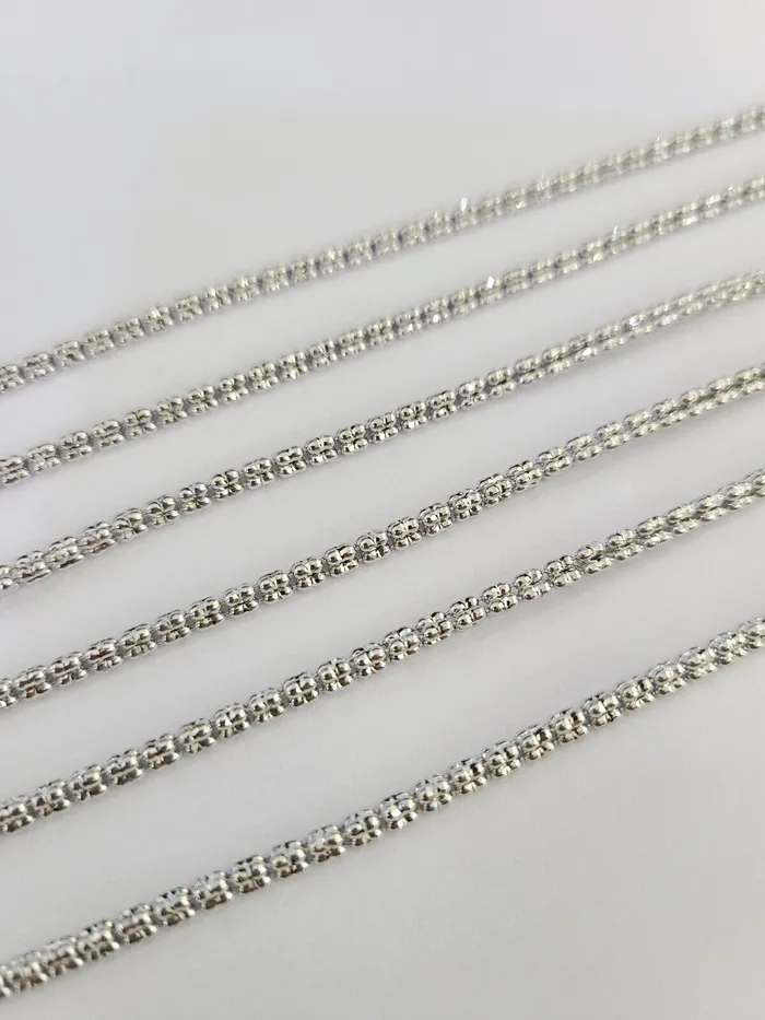 10k White Gold Iced Chain 25mm Diamond Cut Necklace 18 20 22 10Kt Gold and Diamond Necklaces