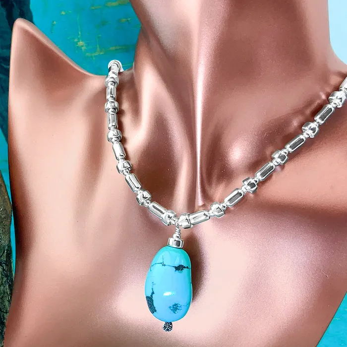 Elisa Ilana Necklaces Chinese Turquoise Nugget Necklace