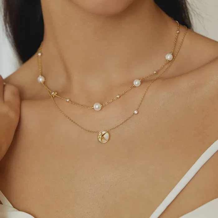 Miss Dainty Starry Mother of Pearl Necklace Ania Haie Necklaces