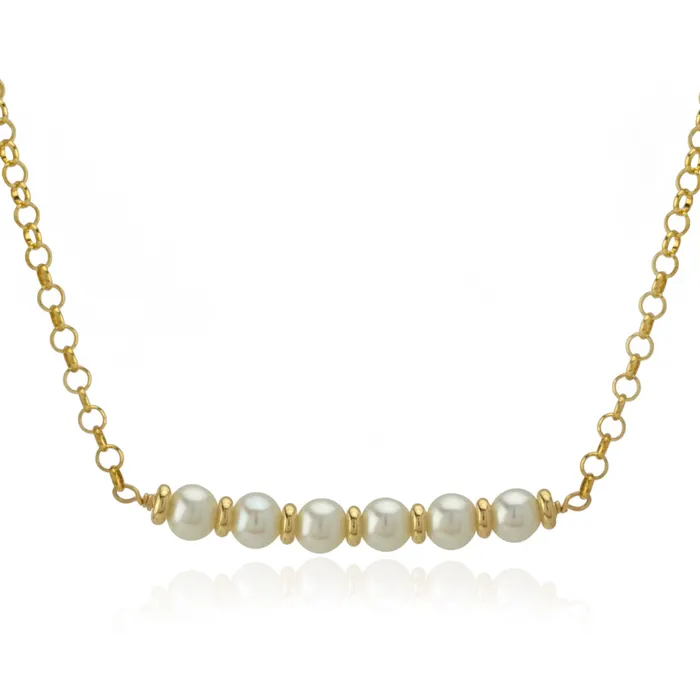 Necklaces 5mm Pearl Bar Necklace Elisa Ilana