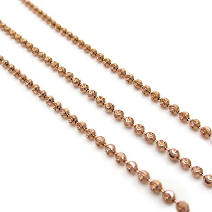 Necklaces Aura Bella Italia 14KRG Xtra Lite Sparkle Beaded Necklace Chain
